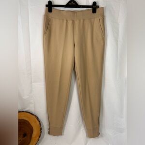 Lauren Ralph Lauren Active beige joggers pull on zippered bottoms Size Medium
